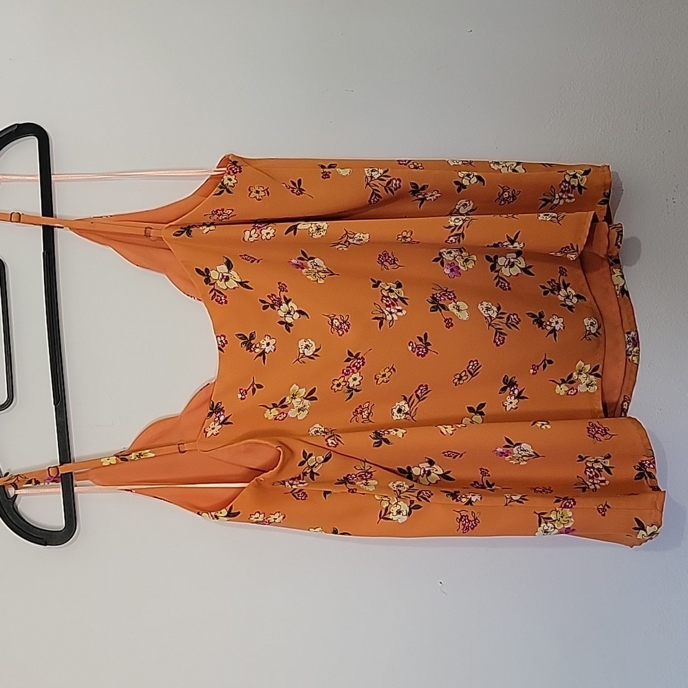 Socialite Womens V-neck Scalloped Floral Print Lightweight Camisole/Top Size XL - Picture 10 of 11